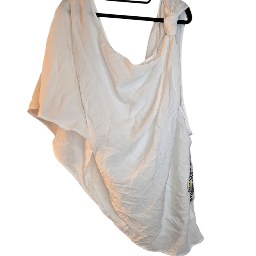 Future Collective - Target NEW Women's Plus Size 4X One Shoulder Knot Top White - Picture 13 of 13